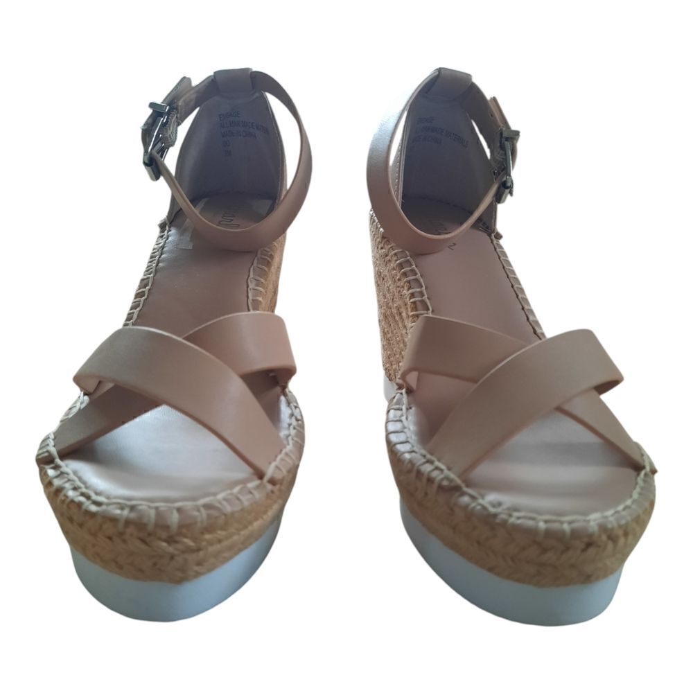 Charles David Beige Espedrille Platform Sandals